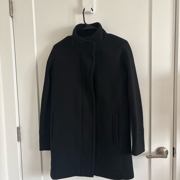 NWT J. Crew Black Pea Coat - Picture 2 of 3
